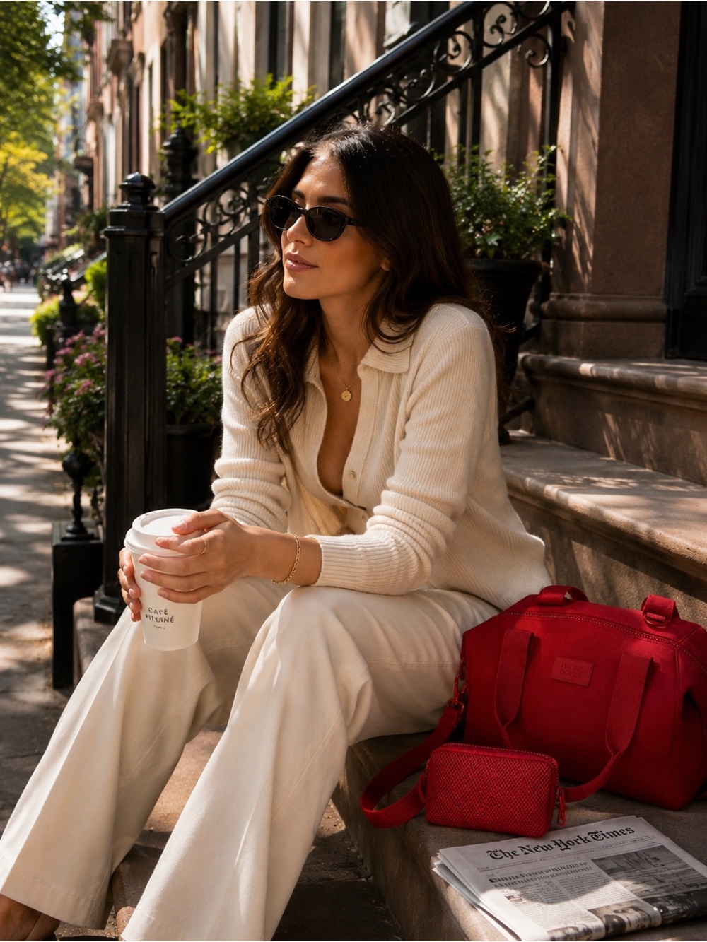 Dagne Dover Landon Carryall Bag 🔥 Limited Edition Red Neoprene + Pouch